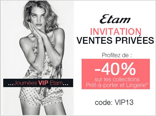 etam lingerie vente privee