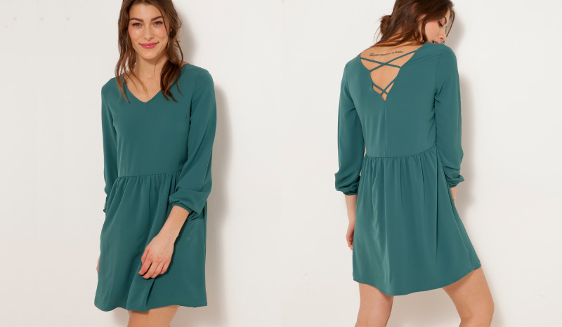 Robe verte Camaïeu