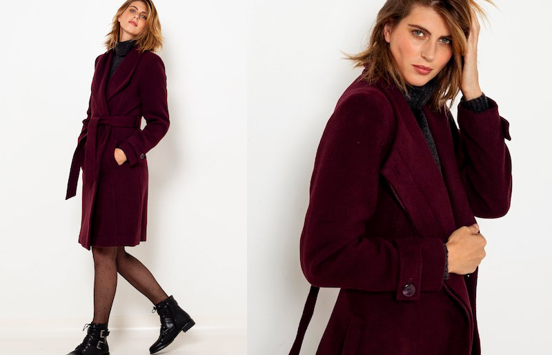 Manteau bordeaux femme