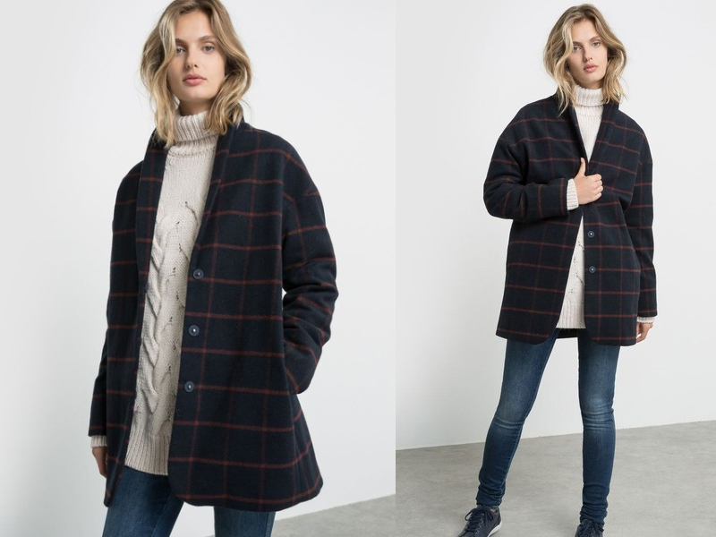 Manteau à carreaux La Redoute