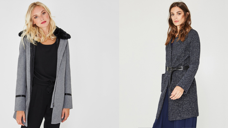 Manteau en laine gris Promod