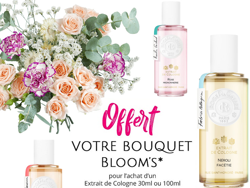 Bouquet de fleurs offert Blooms Roger & Gallet