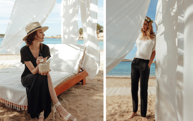 Tenue noire et blanche