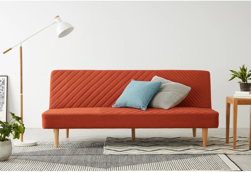 Canapé convertible orange