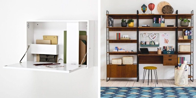 Bureau mural rabattable