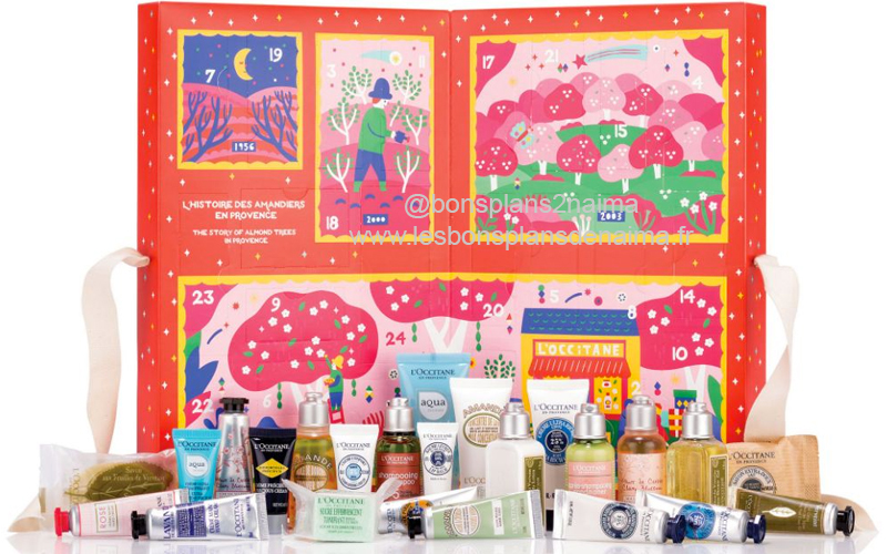 Contenu calendrier de l'avent l'occitane 2019