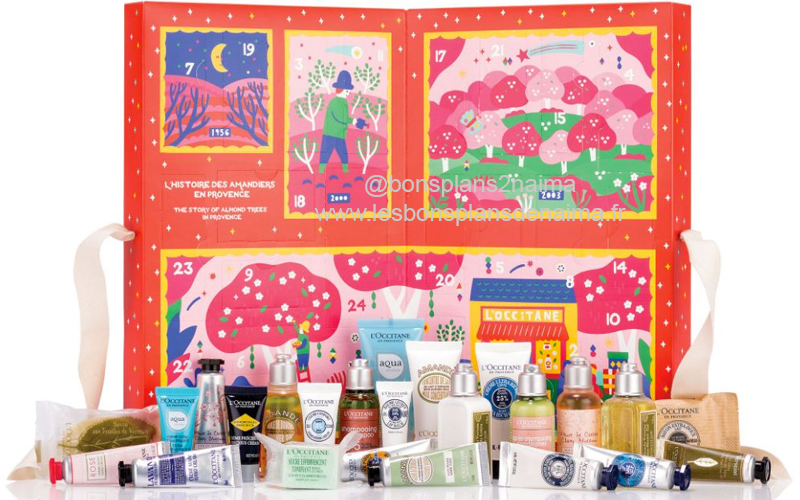 Contenu calendrier de l'avent l'occitane 2019