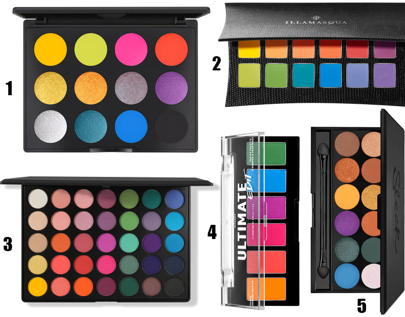 Palettes de maquillage colorées