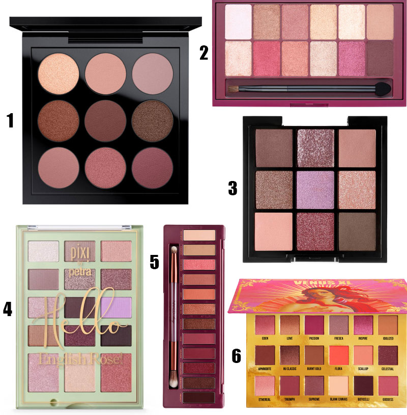 Palettes maquillage roses