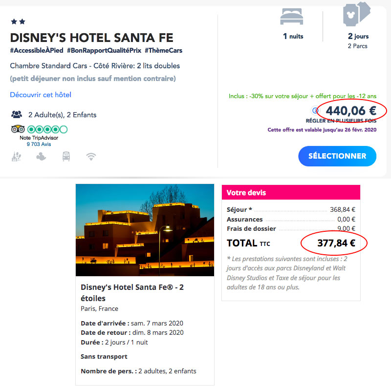 Prix vente privée Disneyland Paris
