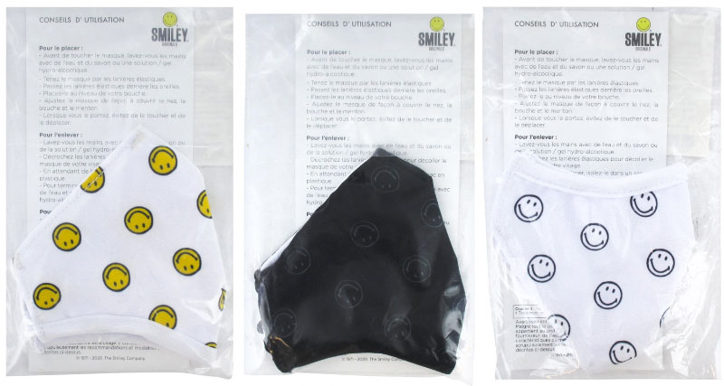 Masque en tissu smiley