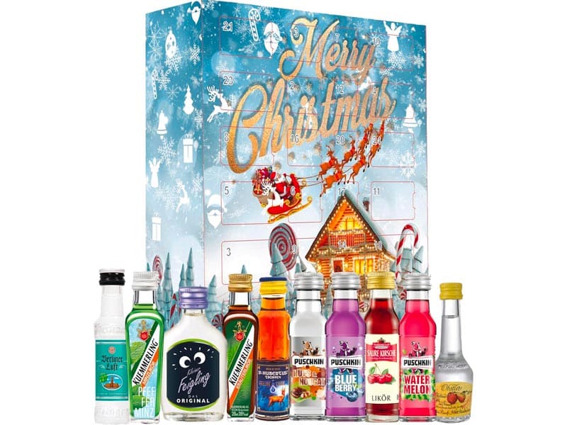 Calendrier de l'avent mignonettes de liqueurs