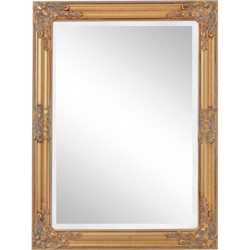 Miroir doré rectangulaire