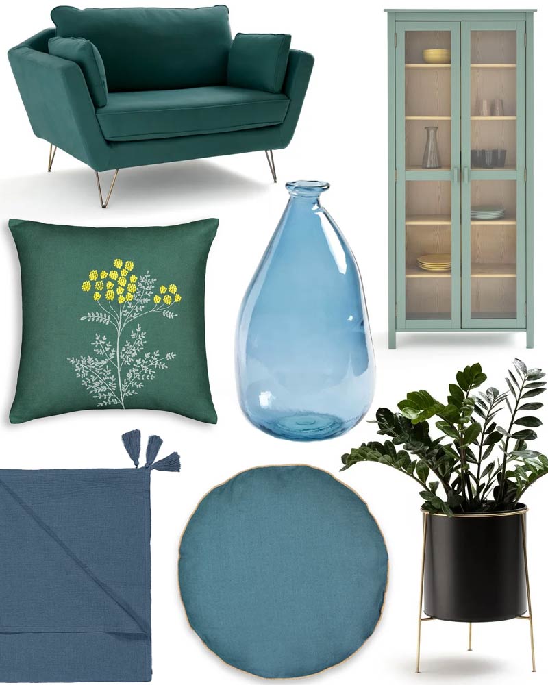 Déco vert et bleu