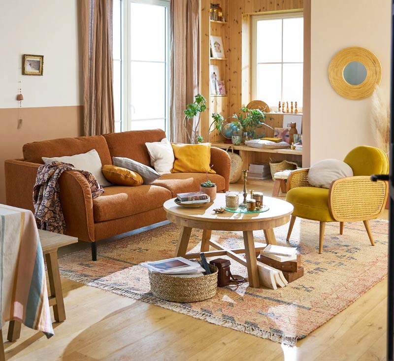 Déco salon nordique bohème