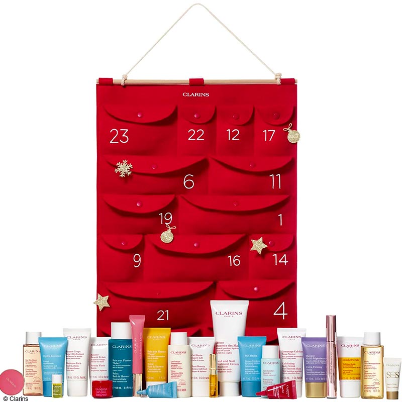 Contenu calendrier de l'avent Clarins 2021