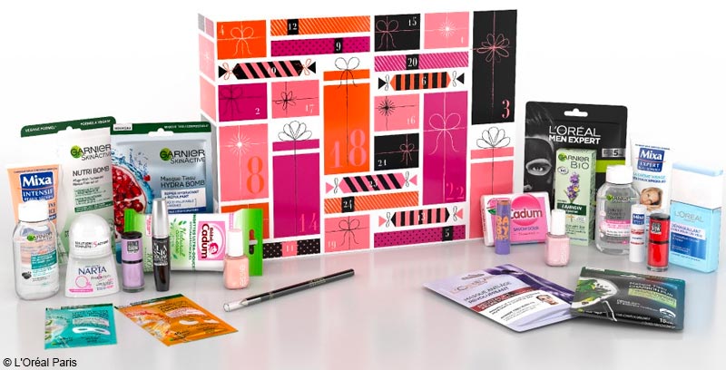 Contenu Calendrier de l’avent L'Oréal Multimarques 2021