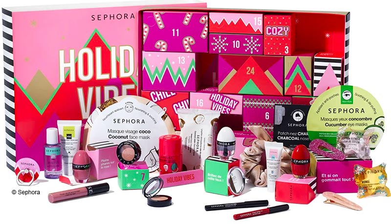 Contenu calendrier de l'avent Sephora 2021