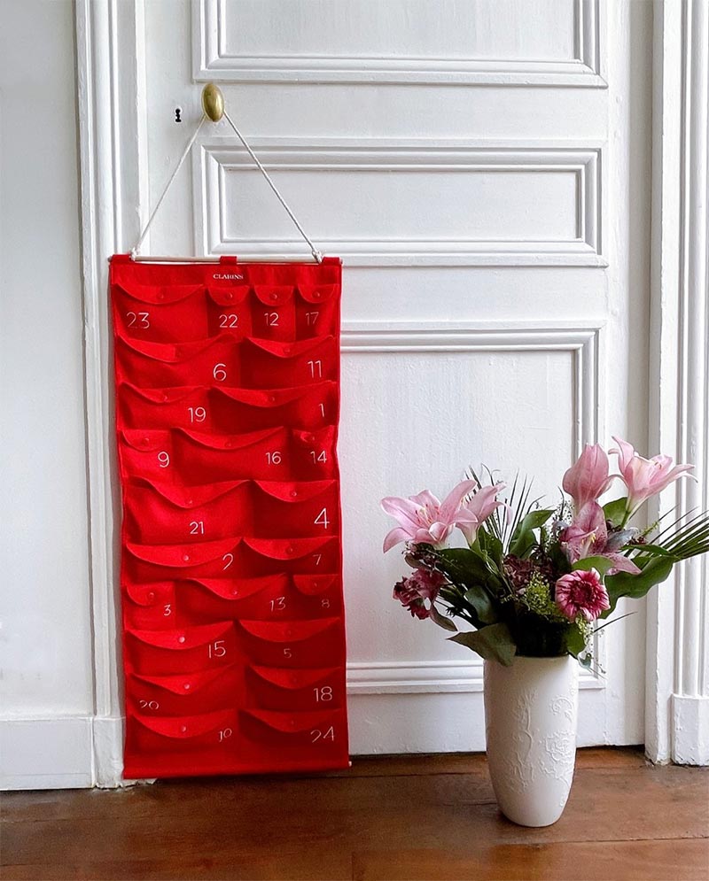 Calendrier de l'avent en tissu Clarins
