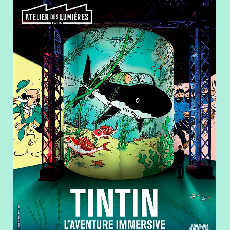 Tintin à l'Atelier des Lumières