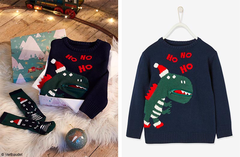 Pull de Noël dinosaure