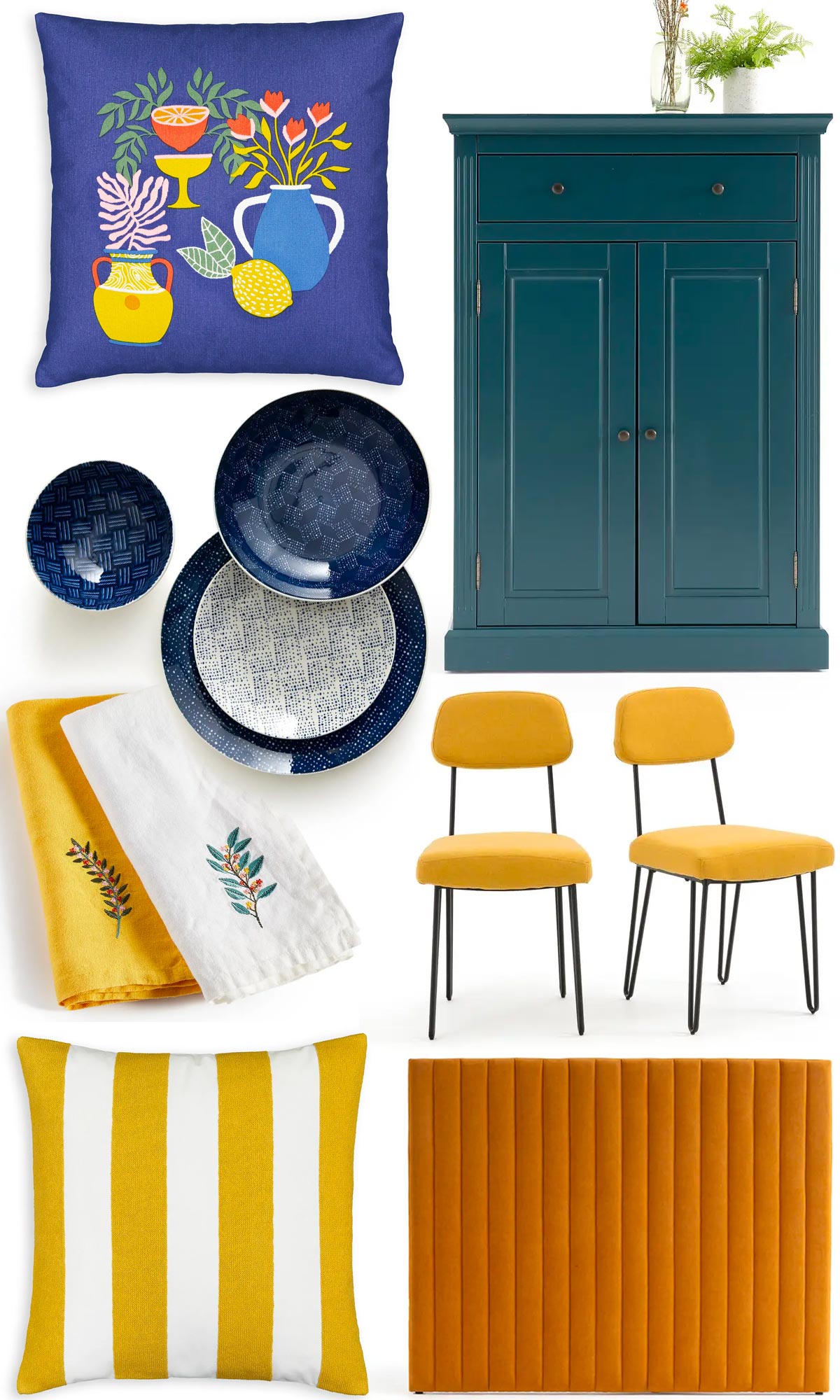 Couleurs jaune et bleu