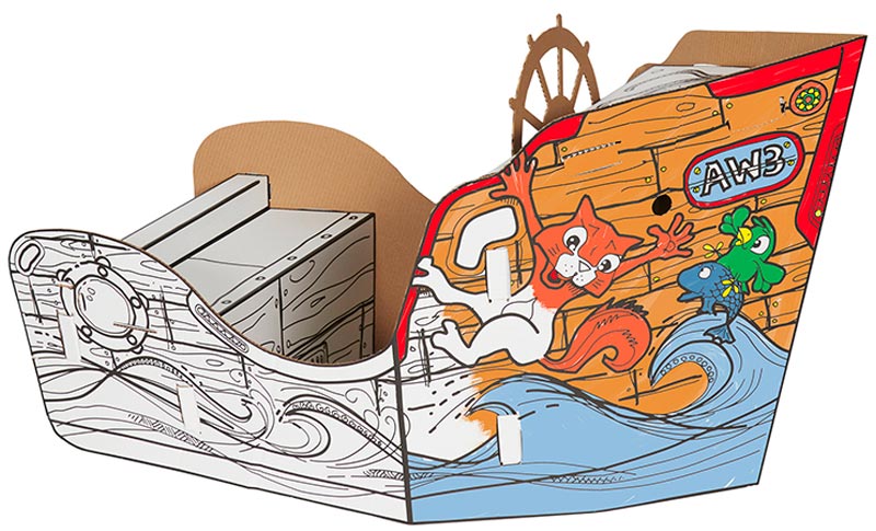 Bateau en carton Carrefour