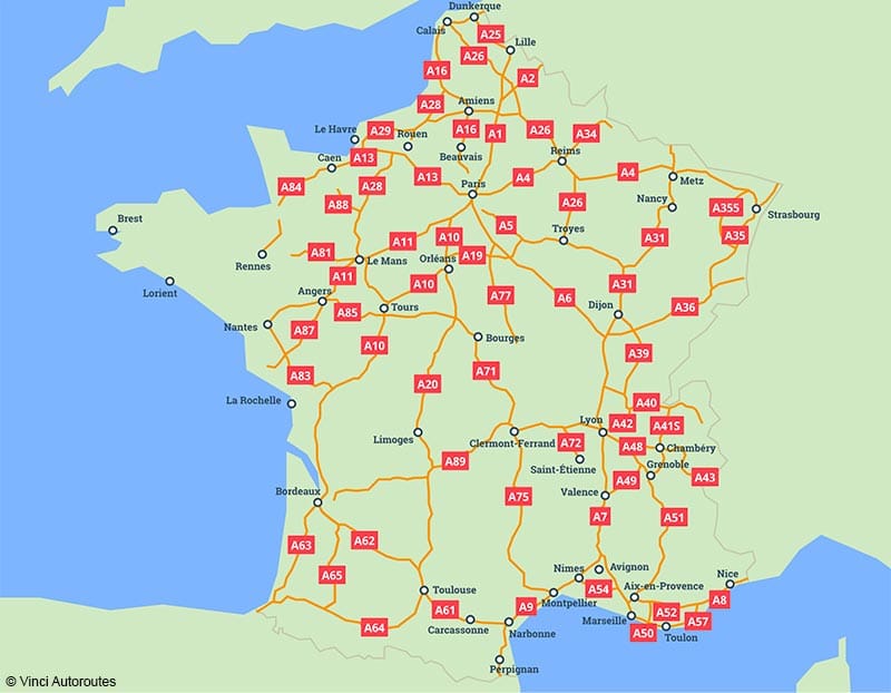 Carte autoroutes France