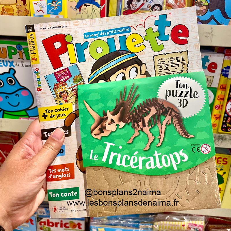 Puzzle tricératops Pirouette magazine