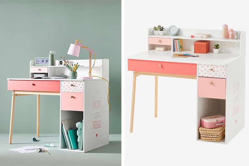 Bureau fille avec tiroirs