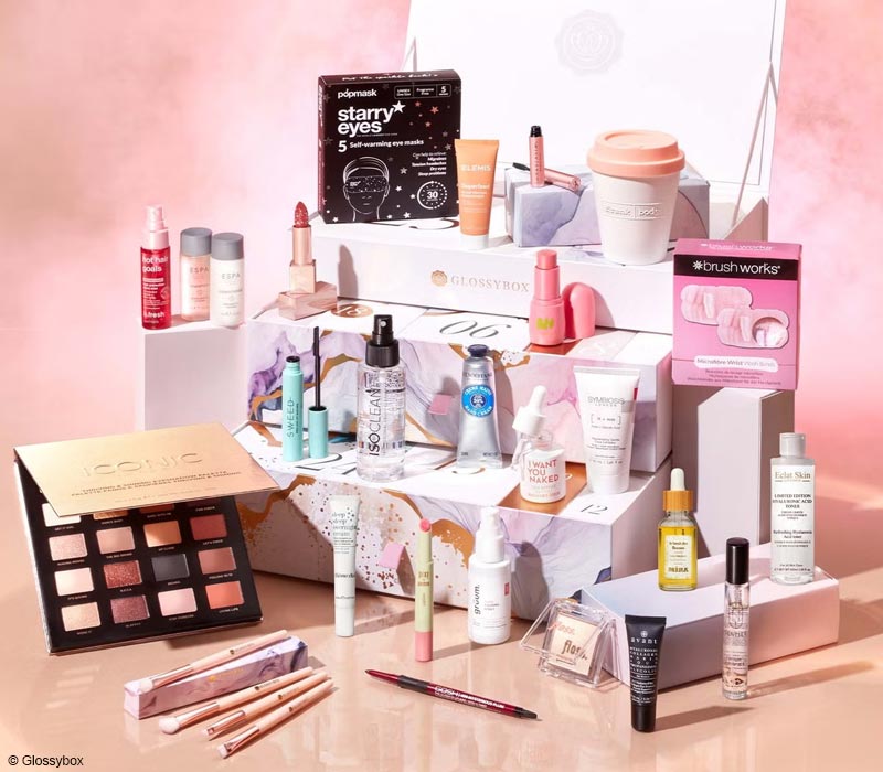 Contenu calendrier de l'avent Glossybox 2023