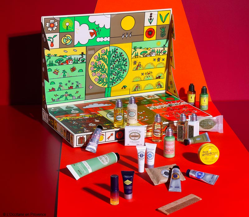 Contenu calendrier de l'avent L'Occitane 2022