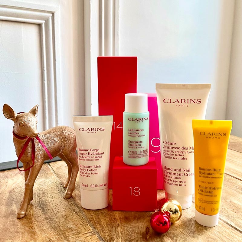 Soins corps calendrier de l'avent Clarins 2022