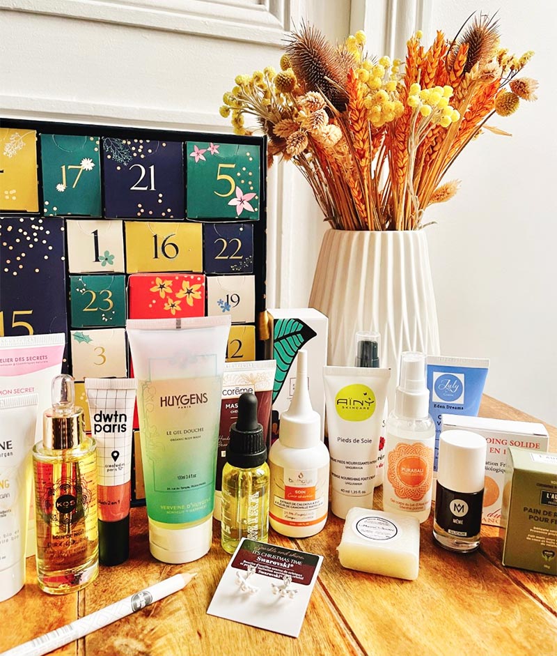 Contenu calendrier de l’avent Biotyfull Box 2022