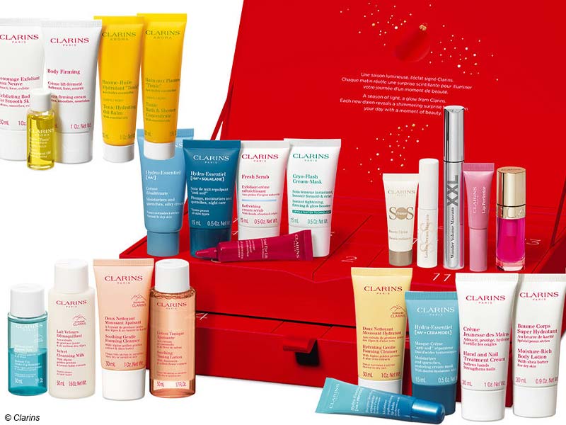 Contenu Calendrier de l'avent Clarins 2025
