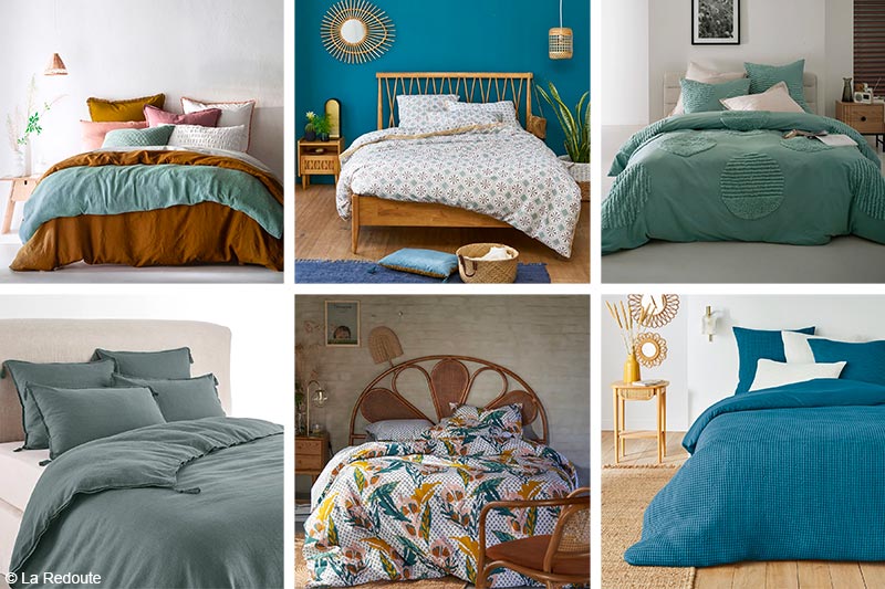 Housse de couette tendance en percale de coton de couleur terracotta