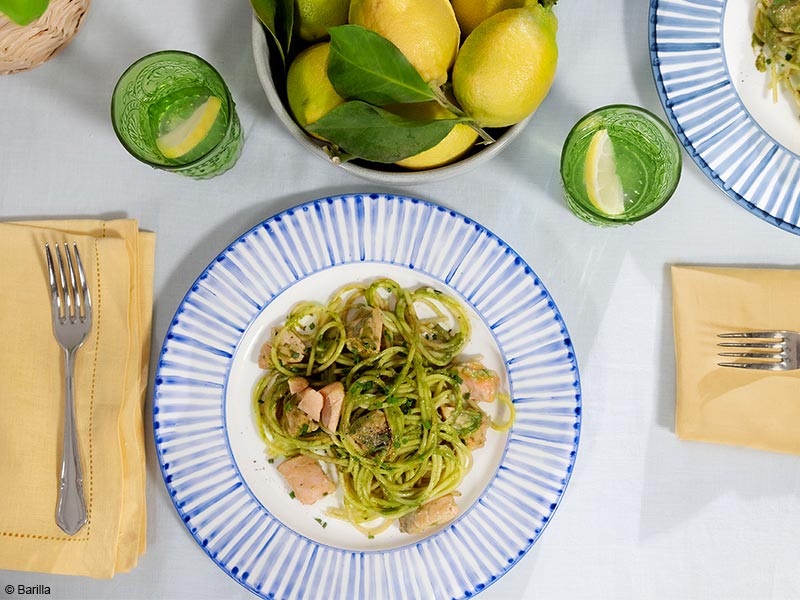 Pâtes pesto citron
