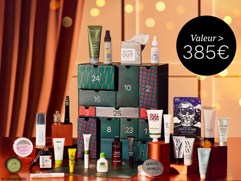 Calendrier de l'avent beauté homme Lookfantastic - 10€ de réduction !