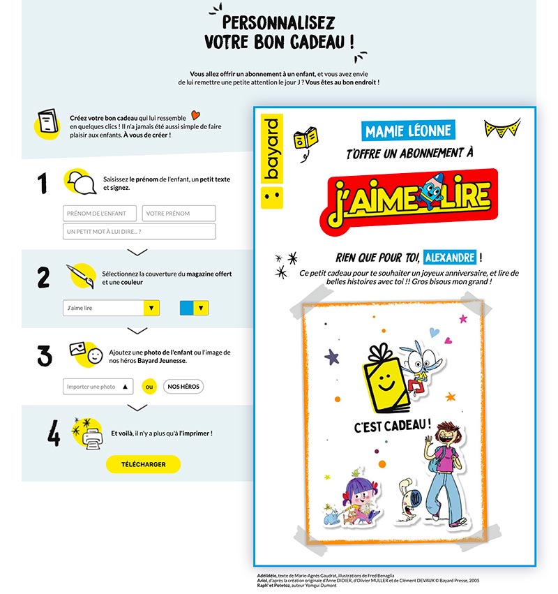 Bon cadeau magazine enfant