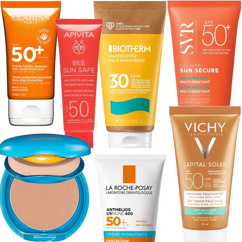 Crèmes solaires visage