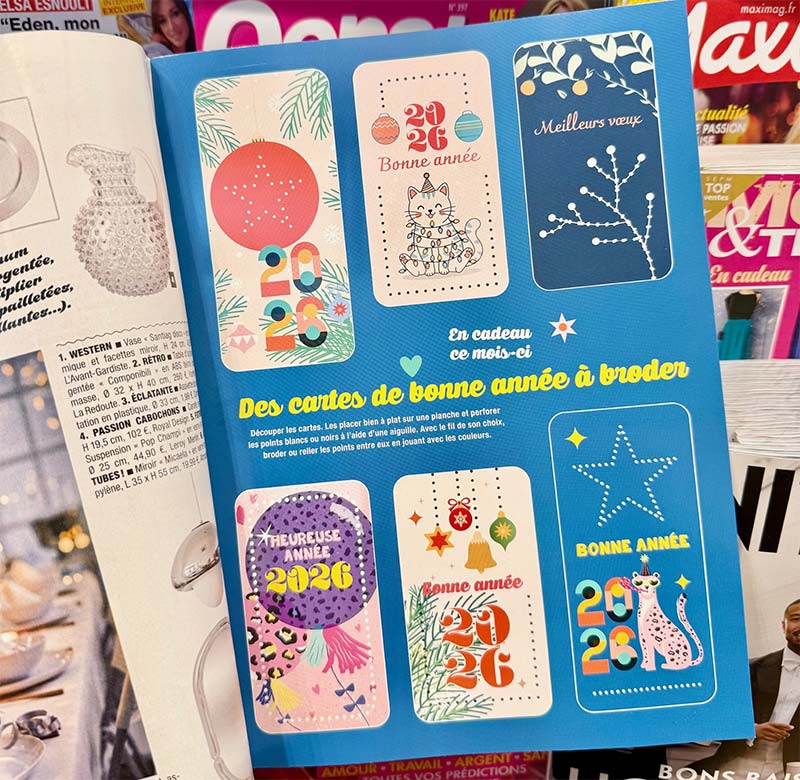 Cartes de vœux à broder