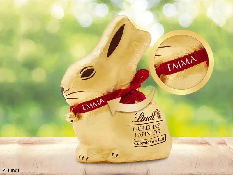 Lapin Or Lindt personnalisé