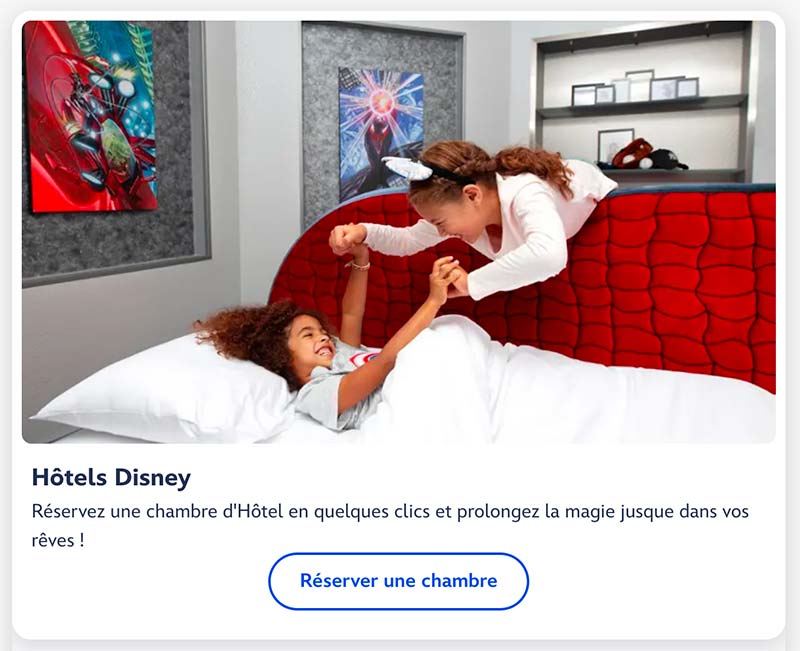 Réservation hôtel Disney