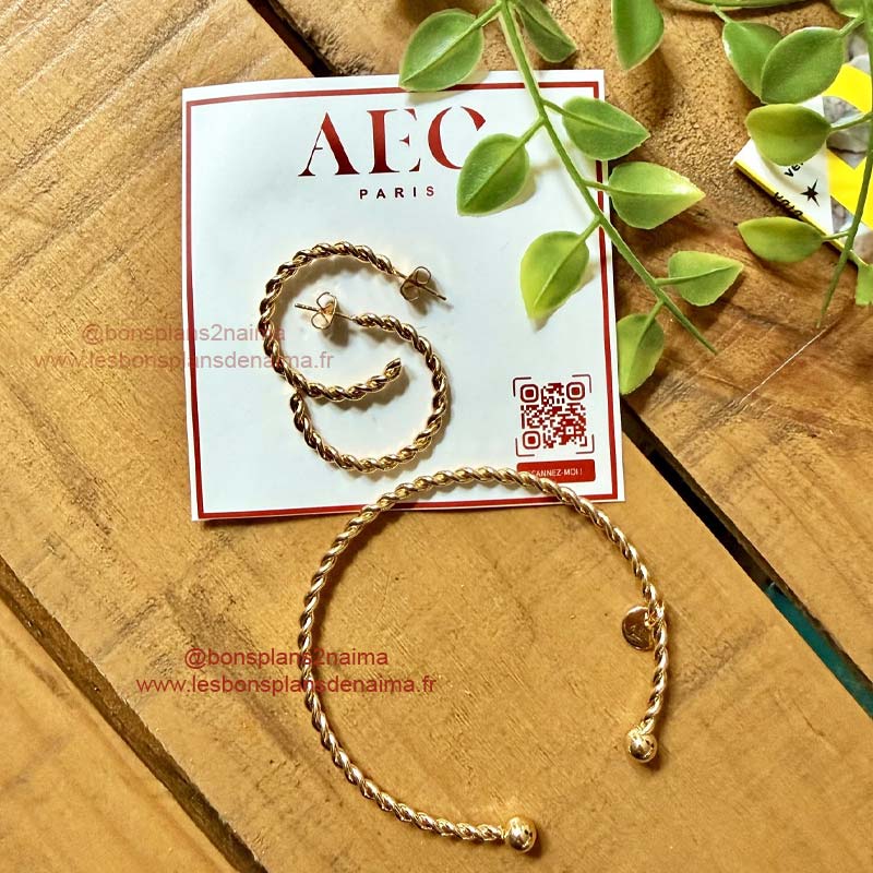 Bracelet et boucles d'oreilles AEC Paris Biba