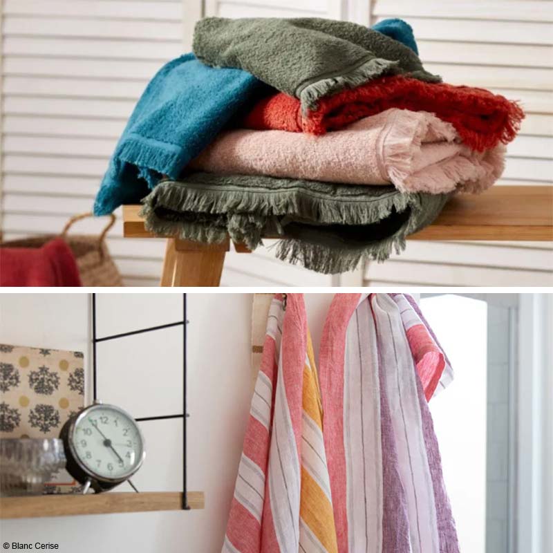 Serviette Blanc Cerise