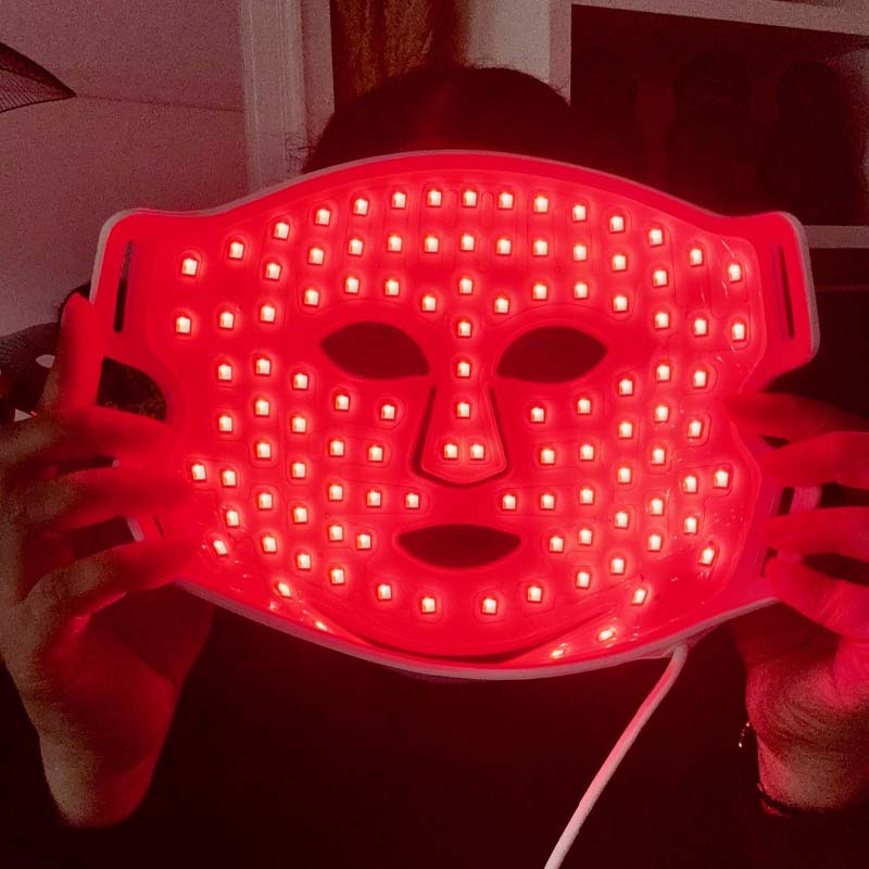 Masque led visage rouge