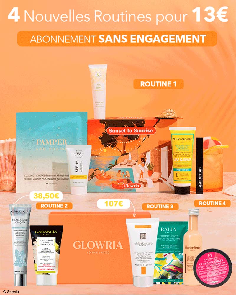 Offre sans engagement Glowria juillet