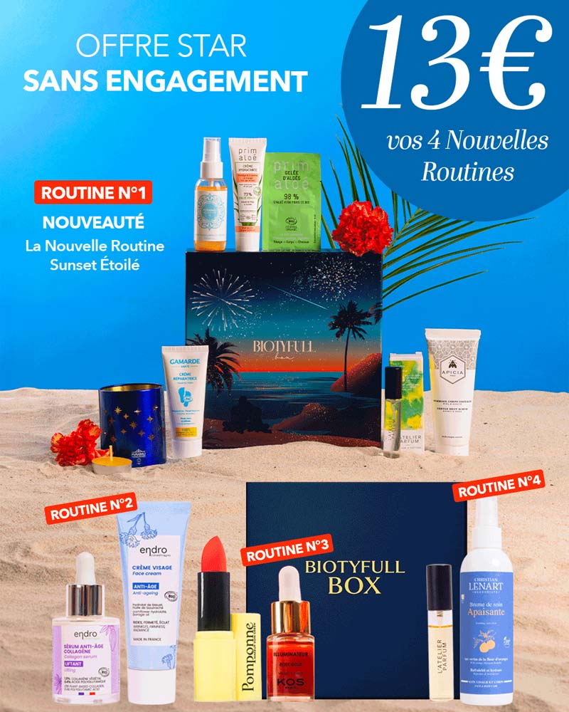 Offre sans engagement Biotyfull Box : 4 routines pour 13€