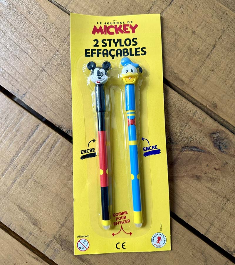Stylos effaçables Mickey et Donald