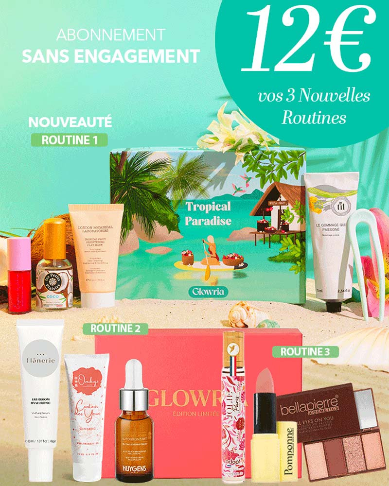 Offre sans engagement Glowria : 3 routines pour 12€